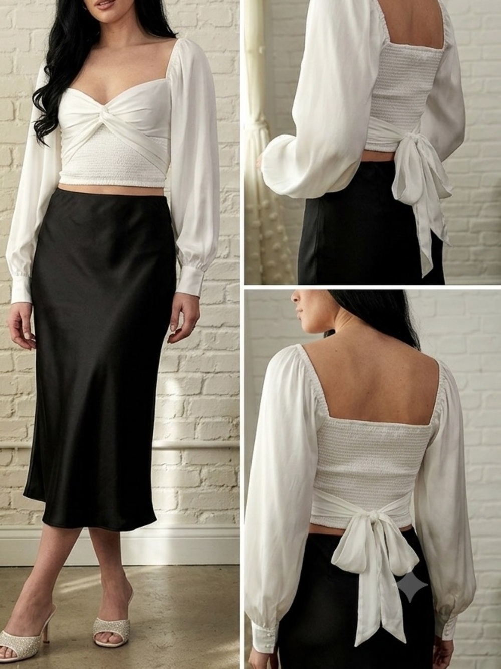 Urban Outfitters satin ivory top